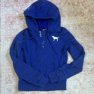 Victoria's Secret Blue Hoodie with Dog Logo
